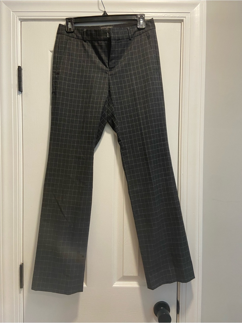 Banana Republic Charcoal Windowpane Dress Pants
